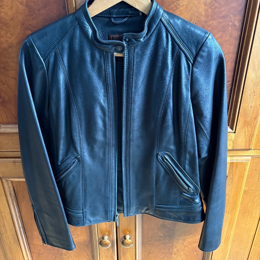 Cole Haan Leather Jacket Women's Small
